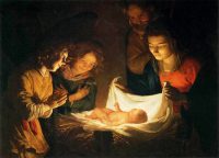 幼児イエスを礼拝する聖母（ヘラルト・ファン・ホントホルスト画）