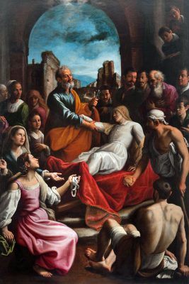 タビタを蘇生させる聖ペトロ（ファブリツィオ・サンタフェーデ画）