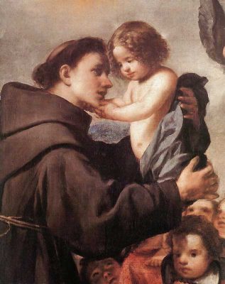 幼子キリストとパドバの聖アントニオ［部分］（アントニオ・デ・ペレーダ画）
