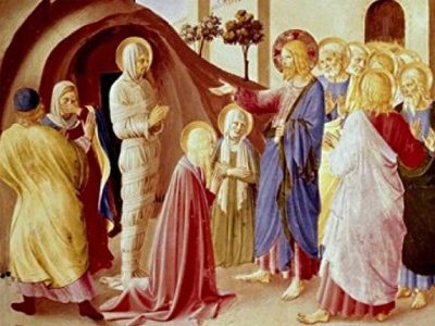 ラザロの復活（フラ・アンジェリコ画「キリストの生涯」より）