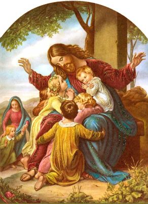 『子供たちを私のところに来させなさい。（マルコ10・14）』（カール・クリスチャン・フォーゲル・フォン・フォーゲルシュタイン画）