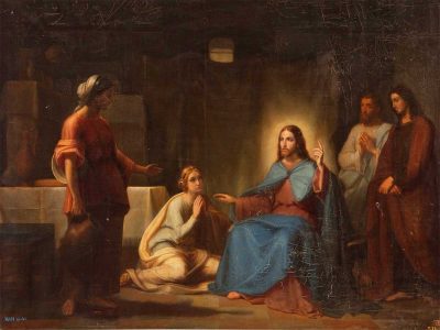 マルタとマリアの家のイエス（フアン・アントニオ・ベラ・カルボ画）