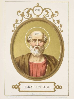 聖カリスト1世教皇殉教者（L.Tripepi『ローマ教皇の肖像と伝記』[1879]の石版画より）