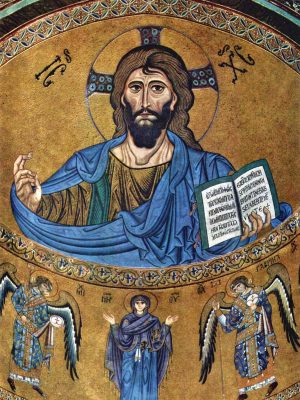 全能のキリスト（イタリア・チェファルー大聖堂の後陣モザイク画）