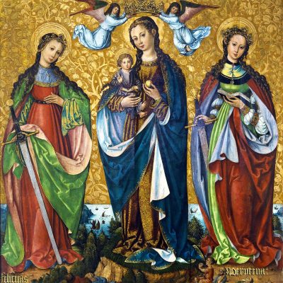 聖母子と、聖ペルペトゥア、聖フェリチタス（画家不詳）