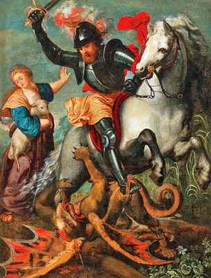 竜を退治する聖ジョージ（トーマス・ヴィルボールツ・ボスハールト画）