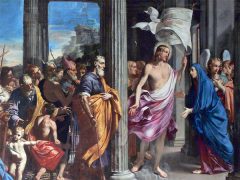 アイキャッチ用　教父たちを伴って聖母を訪れる復活のキリスト