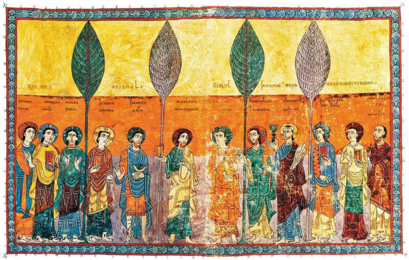 12使徒［ジローナのベアトゥス写本細密画より］（エンデ画［スペインで最初の女性写本装飾画家］）