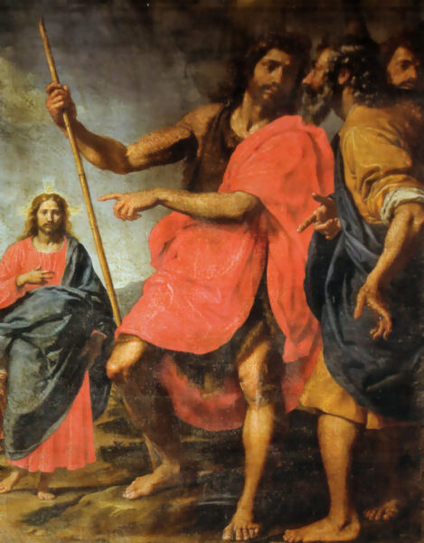 聖アンドレにキリストを指し示す洗礼者聖ヨハネ（オッタヴィオ・ヴァンニーニ画）