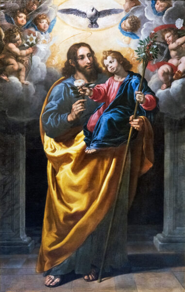 幼な子イエスを抱く聖ヨセフ（ヴィンチェンツォ・カルドゥッチ画）